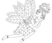 Coloriage et dessins gratuit Belle f&eacute;e en dormant à imprimer