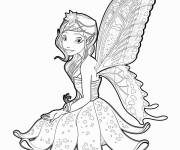 Coloriage et dessins gratuit Belle f&eacute;e stylis&eacute;e à imprimer