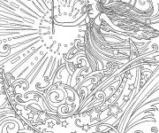 Coloriage et dessins gratuit F&eacute;e adulte à imprimer