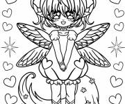 Coloriage F&eacute;e amoureuse d'anime