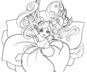 Coloriage et dessins gratuit F&eacute;e anim&eacute; à imprimer