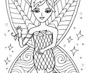 Coloriage F&eacute;e avec des ailes magiques