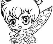 Coloriage F&eacute;e chibi