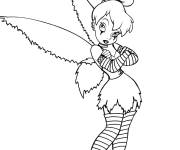 Coloriage F&eacute;e Clochette portant une tenue inhabituelle