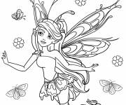Coloriage F&eacute;e de foret avec des motifs