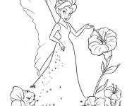 Coloriage F&eacute;e des fleurs maternelle