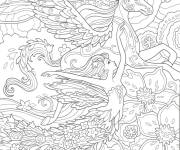 Coloriage F&eacute;e et p&eacute;gase antistress