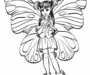 Coloriage F&eacute;e fantastique avec des ailes de papillon