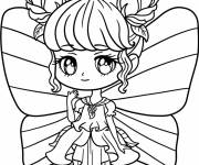 Coloriage F&eacute;e kawaii maternelle