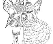 Coloriage F&eacute;e Mariposa avec son p&egrave;re
