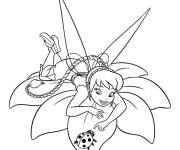 Coloriage F&eacute;e parle avec une coccinelle