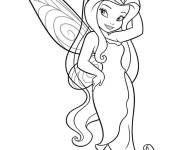 Coloriage F&eacute;e Silver Woman portant une belle robe