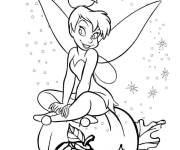 Coloriage Fée Tinker Bell pendant l'Halloween