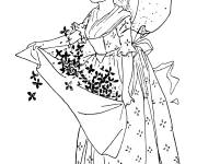 Coloriage F&eacute;e vintage
