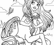 Coloriage Fille Centaurette du monde des f&eacute;es