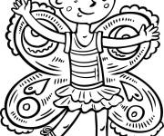 Coloriage Fille comme une princesse des f&eacute;es