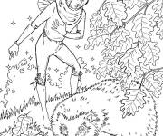 Coloriage Gar&ccedil;on f&eacute;erique avec un h&eacute;risson