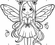 Coloriage Jeune f&eacute;e pour fille