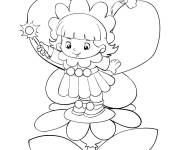 Coloriage La f&eacute;e avec une baguette magique pour fille