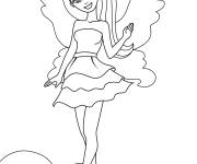 Coloriage La f&eacute;e Barbie te salue