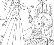 Coloriage La f&eacute;e du mal Mal&eacute;fique avec Aurore