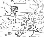 Coloriage La f&eacute;e et la sir&egrave;ne se parlent