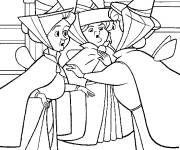 Coloriage Les f&eacute;es de la Belle au bois dormant