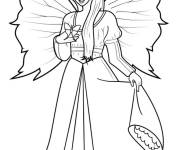 Coloriage Papillon sur les doigts de la f&eacute;e