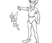 Coloriage Peter Pan avec f&eacute;e Clochette