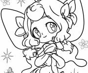 Coloriage Petite f&eacute;e avec motifs