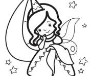 Coloriage Petite f&eacute;e f&eacute;erique