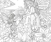 Coloriage Petite f&eacute;e re&ccedil;oit un coeur