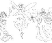 Coloriage Sir&egrave;ne, f&eacute;e de l&rsquo;amour et princesse des f&eacute;es