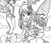 Coloriage Trois f&eacute;es d'anime