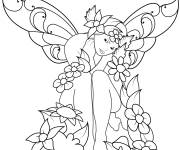 Coloriage Une petite f&eacute;e triste