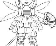 Coloriage Zinnia F&eacute;e des fleurs