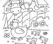 Coloriage Cheval et vache