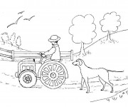 Coloriage et dessins gratuit Fermier dans le Champs à imprimer