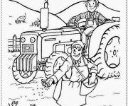 Coloriage Fermier et fermi&egrave;re