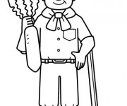 Coloriage Fermier et grosse carotte