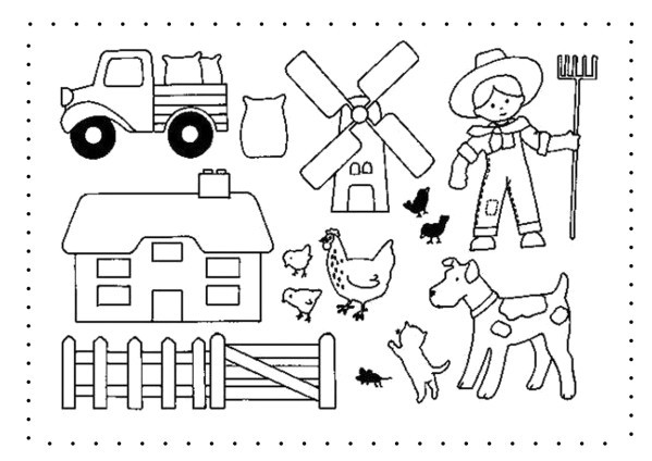 Coloriage et dessins gratuits Fermier et ses animaux de ferme à imprimer