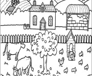 Coloriage Fermier tracteur dessin