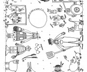 Coloriage Fermiers et leurs animaux