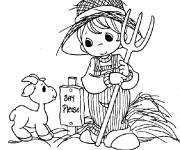 Coloriage Petite Fermi&egrave;re et ch&egrave;vre