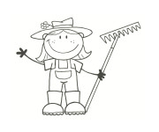 Coloriage Petite fille Fermi&egrave;re