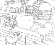 Coloriage Une ferme facile