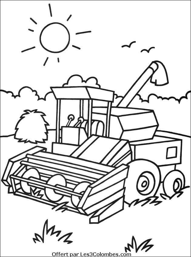 Coloriage Véhicule agricole dessin gratuit à imprimer