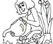 Coloriage Fleuriste 4