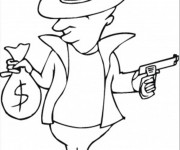 Coloriage et dessins gratuit Gangster et Argent à imprimer