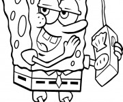 Coloriage et dessins gratuit Gangster Sponge Bob à imprimer